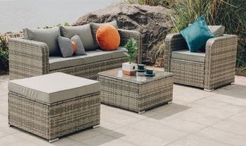 5 or 7 Seater Rattan Furniture Sofa Set with Optional Rain Cover