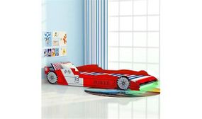 Children's LED Race Car Bed 90x200 cm Red