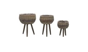 Planter 3 pcs Wicker with PE Lining