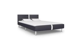 Bed Frame Black Faux Leather 120x190 cm 4FT Small Double