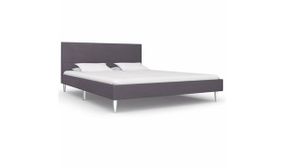 Bed Frame Grey Fabric 135x190 cm