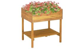 Raised Garden Planter 78.5x58.5x78.5 cm Solid Acacia Wood