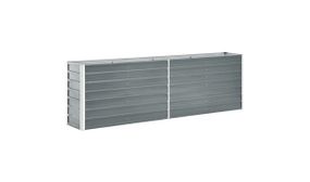 Garden Raised Bed Galvanised Steel 240x40x77 cm Grey