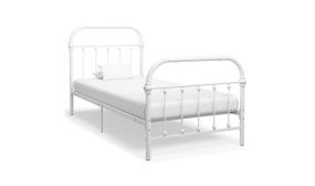 Bed Frame White Metal 90x200 cm