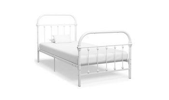 Bed Frame White Metal 90x200 cm