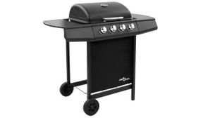 Gas BBQ Grill with 4 Burners Black