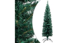 Slim Artificial Christmas Tree with Stand Green 150 cm PVC