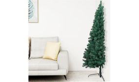 Artificial Half Christmas Tree with Stand Green 150 cm PVC