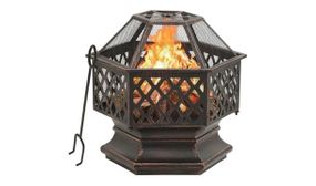 Rustic Fire Pit with Poker 62x54x56 cm XXL Steel