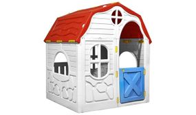 Kids Foldable Playhouse with Working Door and Windows