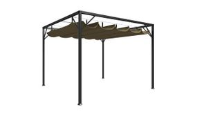 Garden Gazebo with Retractable Roof 3x3 m Taupe 180 g/mÂ²