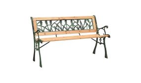 Garden Bench 122 cm Cast Iron and Solid Firwood