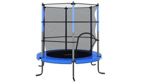 Trampoline with Safety Net Round 140x160 cm Blue