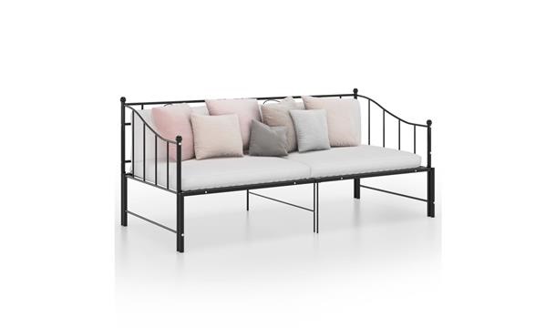 Metal bed frame with deals pull out