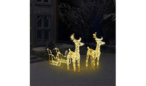 Reindeers & Sleigh Christmas Decoration 160 LEDs 130 cm Acrylic