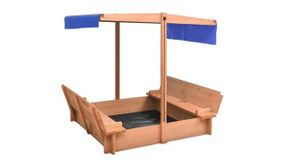 Sandbox with Roof Firwood 112x112x112 cm