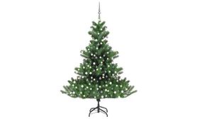 Nordmann Fir Artificial Christmas Tree LED&Ball Set Green 210cm