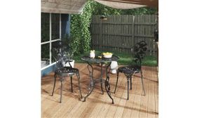 3 Piece Bistro Set Cast Aluminium Black