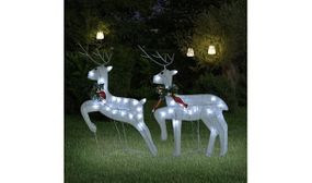 Christmas Reindeers 2 pcs White 40 LEDs