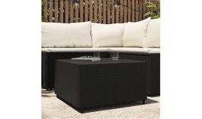 Square Garden Coffee Table Black 50x50x30 cm Poly Rattan