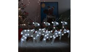 Christmas Reindeers 4 pcs Silver 80 LEDs