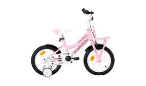 Kids Bike with Front Carrier 14 inch - White & Pink