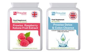 60 Capsules Raspberry and Detox Colon Cleanse Combo Pack- Detox and Lose Weight Naturally