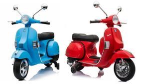 12v Licensed Blue or Red Electric Ride On Vespa Motorbike 2-6 Years