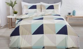 Triangle Duvet Cover Set 100% Cotton 200 Thread Count - 4 Sizes