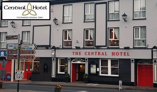 1, 2 or 3 Night Stay for 2 People in a Double/Twin Room including a Two Course Meal and Late Check out at the Central Hotel, Donegal