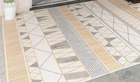 Gold Grey Indoor Outdoor Rug