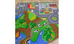 Kids Double Sided Farm Town Interactive Play Mat