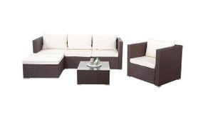 Brescia Rattan Ottoman Lounge Set