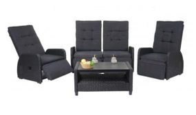 Genoa 4 Seater Reclining Rattan Set