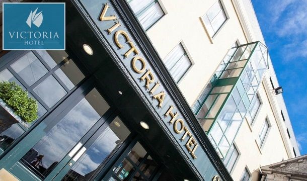 1 or 2 Nights B&B Escape for 2 People with Dinner in the Vic Bar and a Late Check-out at The Victoria Hotel, Galway City Centre