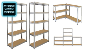 Pair of Galwix Galvanised Steel Shelving / Racking Units