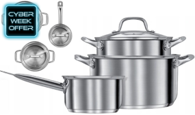 6 or 10 Piece Stainless Steel Non-Stick Cookware Set